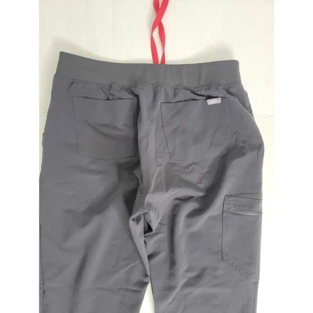 Figs Zamora Gray Joggers with Red Drawstring Sz Large Womens